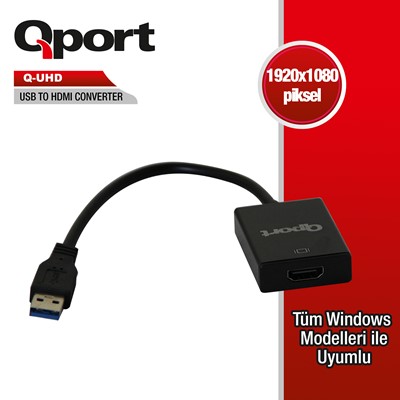 Qport Q-Uhd Usb3.0 To Hdmı Çevirici Kablo