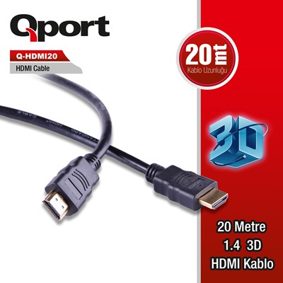 Qport (Q-Hdmı20) Altın Uclu 20M Hdmı Kablo