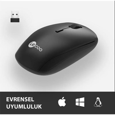 LECOO WS203 KABLOSUZ 2400DPI 4 TUŞLU OPTİK MOUSE SİYAH