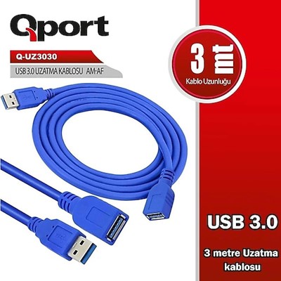 Qport Q-Uz3030 Usb 3.0 Usb Uzatma Kablosu 3 Mt