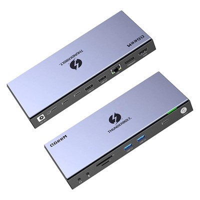 Qgeem (Qg-T4802) 4Xthunderbolt Dp/2Xusb.30/2Xusb2.0/Lan/Dp/Hdmı/Sd-Tf/Audıo Dock