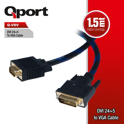 Qport (Q-Vdv) Dvı To Vga 1.8Mt Cevırıcı