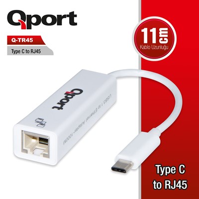 Qport Q-Tr45 Type-C To Rj45 Gıgabıt Ethernet Çevirici
