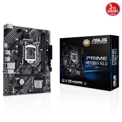 Asus Prıme H510m-F R3.0-Csm 1200P Ddr4 Ses Glan Hdmı Sata3 Usb3.2 Matx