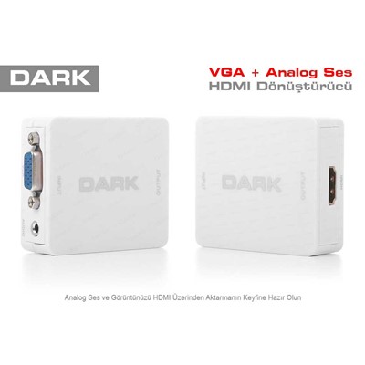 Dark Dk-Hd-Avgaxhdmı Vga To Hdmı + Audio Çevirici