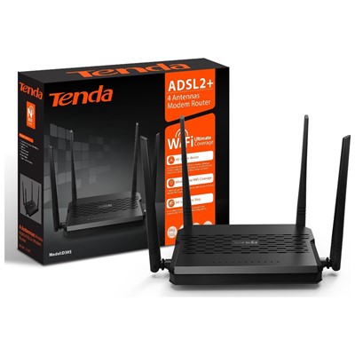 TENDA D305 300MBPS 4 PORT 4 ANTEN 5DBI USB KABLOSUZ ADSL2+ROUTER