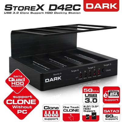 DARK D42C USB3.0 OFFLINE CLONE 4 LU DISK ISTASYONU (DK-AC-DSD42C)