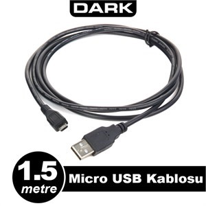 Dark Dk-Cb-Usb2mıcrol150 1.5Mt Mıcro Usb To Usb Baglantı Kablosu