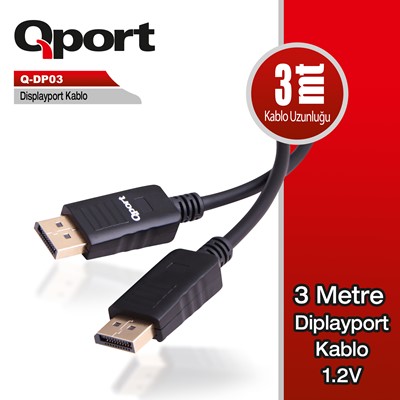 Qport (Q-Dp03) Dısplay Port 3 Metre Kablo