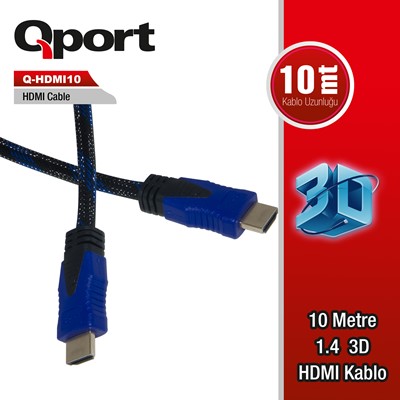 Qport (Q-Hdmı10) Altın Uclu 10M Hdmı Kablo