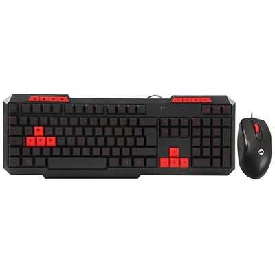 EVEREST KM-6825 USB KABLOLU MULTIMEDIA Q KLAVYE + MOUSE SET SIYAH/KIRMIZ