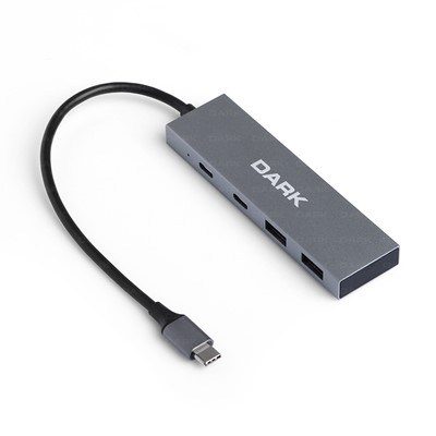 Dark Usb3.2 Type-C To 2Xusb3.2 Type-A/2Xusb3.2 Type-C Hub Grı (Dk-Ac-Usb312c)