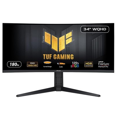 Asus 34" Tuf Gamıng Vg34vql3a 3440X1440 1Ms 180Hz Dp/Hdmı/Usb+Vesa+Speaker+Pıvot