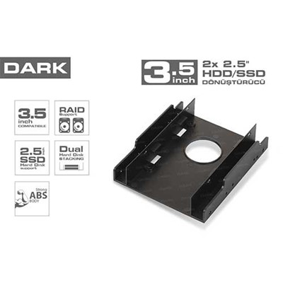 DARK 2x2.5" HDD/SSD CIFT YUVALI 3.5" DONUSTURUCU (DK-AC-DA35X25)