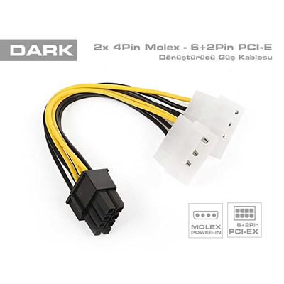 Dark Dk Cb P104 6+2 Pın Ekran Kartı Power Kablo