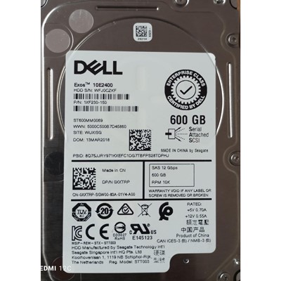 Dell 10E2400 600Gb 10K 2.5" Sas Kızaklı Hdd Bulk