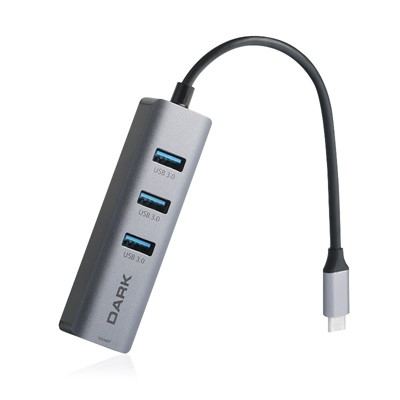 Dark Usb3.1 Type-C To 3Xusb3.0 1Xrj45 Hub (Dk-Ac-U31x3gl)