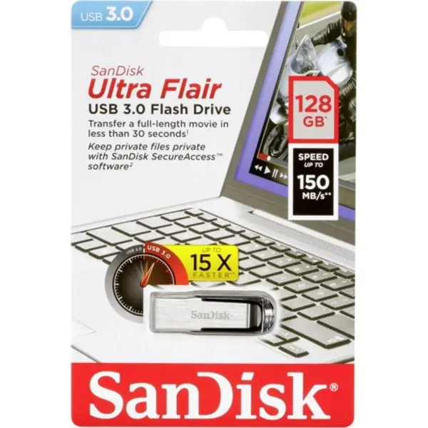 Sandısk Ultra Flaır 128Gb Usb3.0 Flash Bellek Sdcz73-128G-G46