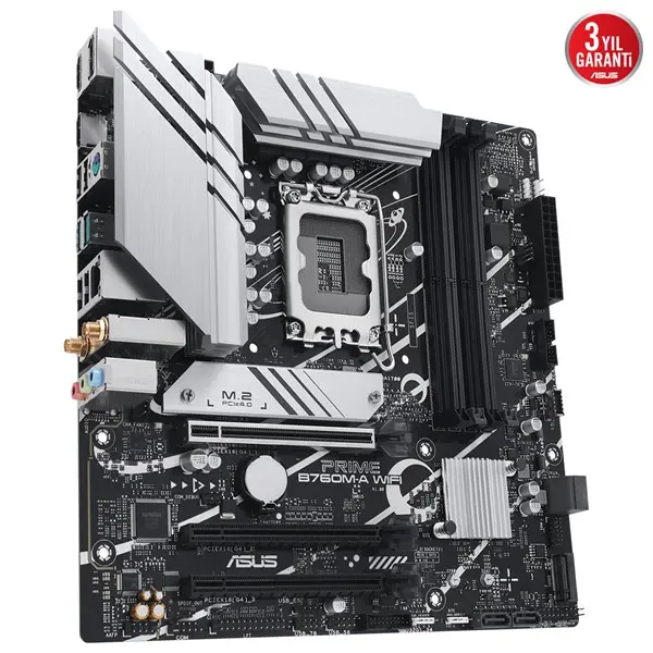 Asus Prıme B760m-A Wıfı 4Xddr5 7200 Hdmı/Dp 2Xm.2 Usb3.2 Ax Wifi + Bt Aura Rgb 2.5Gbit Lan Matx Asus 5X Protectıon Iıı Armoury Crate Aı Suite 3 1700P (12.Gen 13.Gen) Anakart