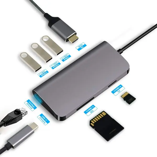 Codegen (Cdg-Cnv40) Usb3.1 Type-C To 3Xusb3.0/Hdmı/Usb3.1 Type-C/Rj45/Sd Hub