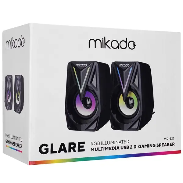 Mıkado Md-S23 Glare 1+1 3W Rms Usb 2.0 Siyah Rgb Hoparlör