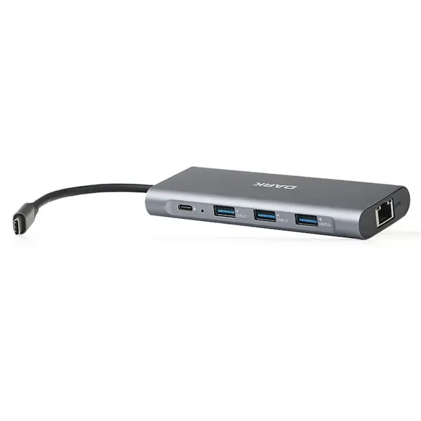 Dark Dk-Ac-U31x36 4 Port Usb/Tf/Sd/Hdmı/Audıo/Rj45 Usb3.0 Type-C Hub Grı