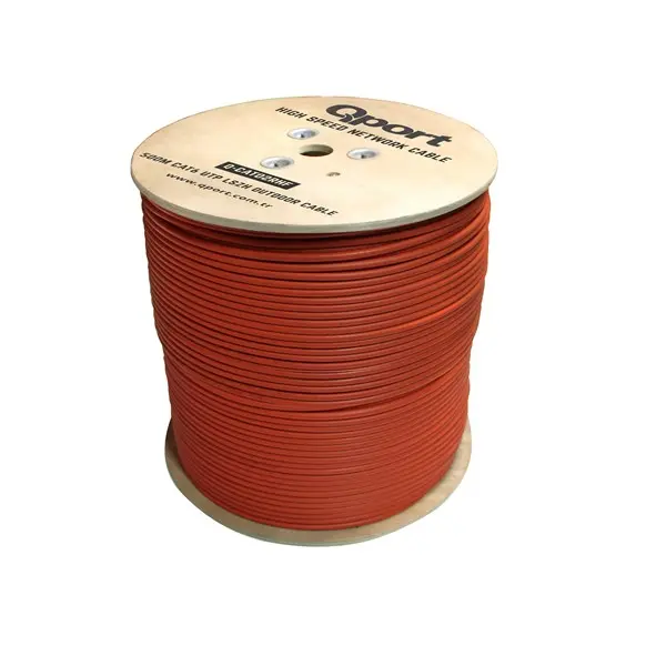 Qport 500M Cat6 Outdoor Lszh Turuncu 23Awg 0.58Mm Halogen Free Kablo(Q-Cato2rhf)
