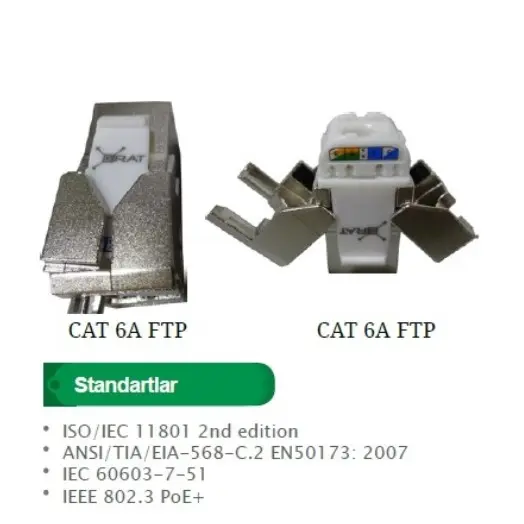 Erat Eac-C6aftp-Jck 180 Derece ( Zırhlı ) Cat6 Keystone Jack