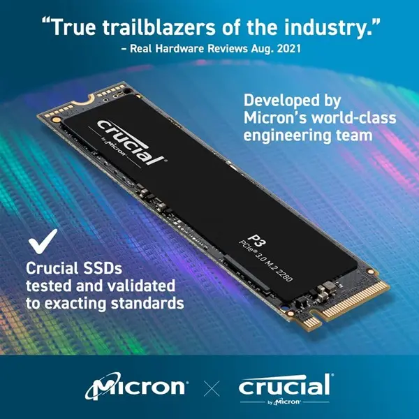Crucıal P3 1Tb 3500/3300Mb/S M.2 2280 Pcıe Nvme Ssd Ct1000p3ssd8