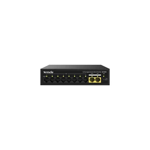 Tenda Sg110pc 10 Port 10/100/1000 8 Port Poe 2 Port Uplınk 100W Yonetılemez Desktop Swıtch
