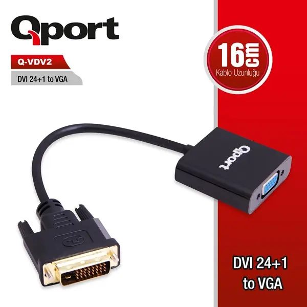 Qport Q-Vdv2 Dvı 24+1 To Vga Çevirici