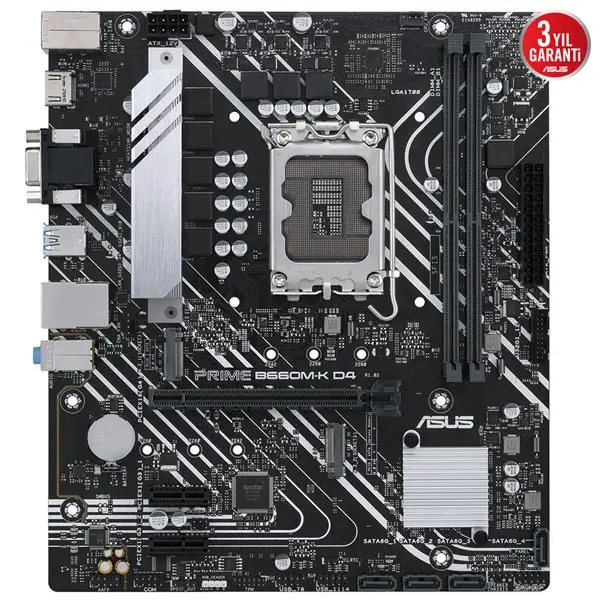 Asus Prıme B660m-K D4 2Xddr4 Hdmı/Vga 2Xm.2 1Xglan 1700P Anakart