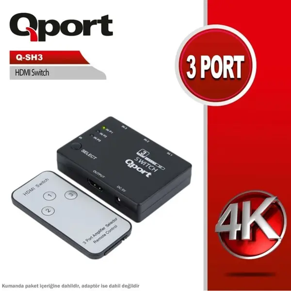 Qport 3 Port Hdmı Swıtch (Q-Sh3)