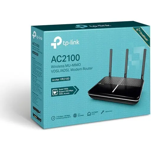 Tp-Lınk Archer Vr2100 300Mbps 4 Port+1Xrj11+1Xusb2.0 3 Anten 2.4 - 5 Ghz Vpn Vdsl2/Adsl2+ Modem Router