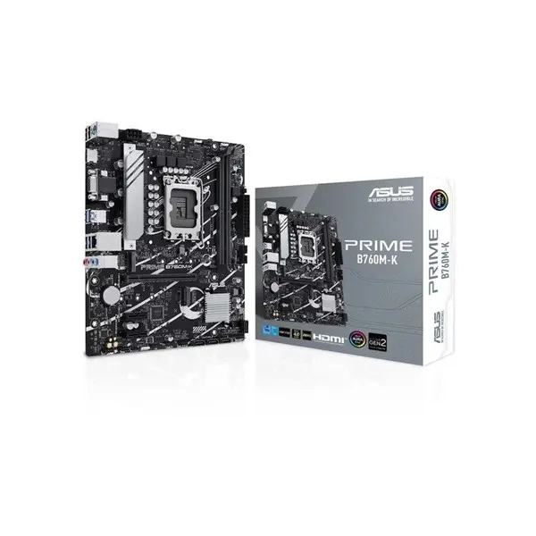 Asus Prıme B760m-K 2Xddr5 Vga/Hdmı 2Xm.2 1Xglan 1700P (12.Gen 13.Gen) Anakart