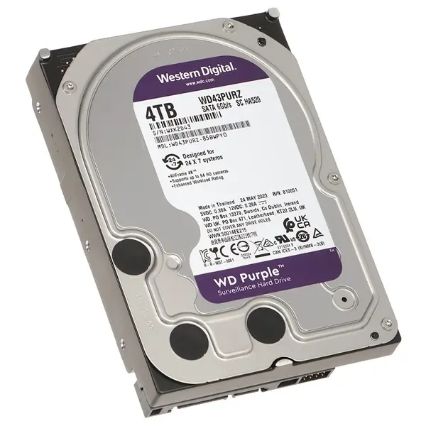 Wd Purple 4Tb 5400Rpm 256Mb Sata3 Wd43purz 7/24 Hdd Resmi Disti Garantili