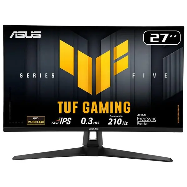 Asus Tuf Gamıng Vg27aq5a 27 Fast Ips 2560X1440 0.3Ms 210Hz 300Cs Dp Hdmı Vesa
