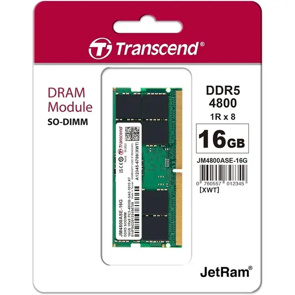 Transcend 16Gb 4800Mhz Ddr5 1.1V Jm4800ase-16G Notebook Ram