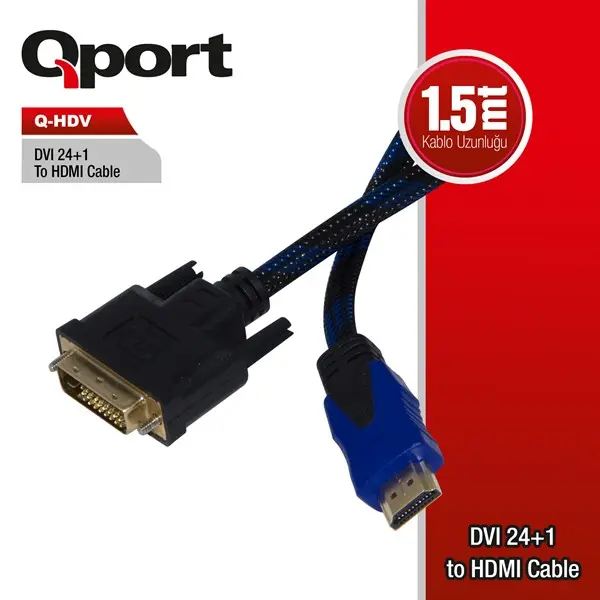 Qport (Q-Hdv) Dvı-D (24 1) To Hdmı 1.5Mt Cevırıcı