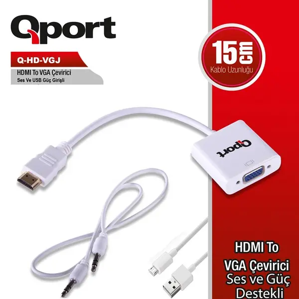 Qport (Q-Hd-Vgj) Hdmı To Vga/Ses Cevırıcı