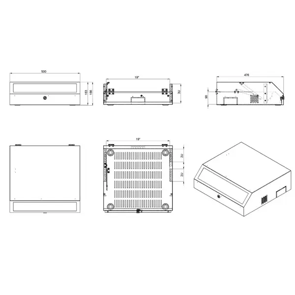 AGER AG-SL07U5048B1-C-A-M1-07U5048 7U: 3U+4U 500X480MM DUVAR TİPİ SLIMLINE KABİNET