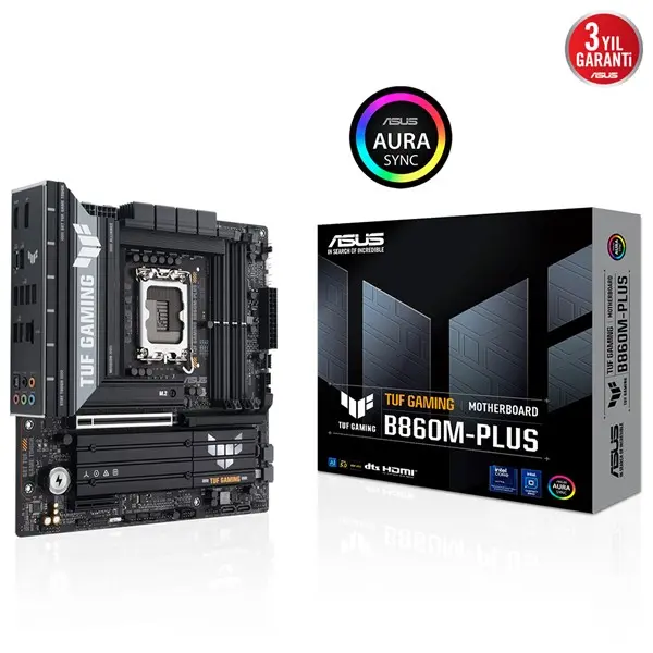 Asus Tuf Gamıng B860m-Plus 1851P Ddr5 Ses Glan Dp/Hdmı/Usb Sata3 Usb3.2 Matx