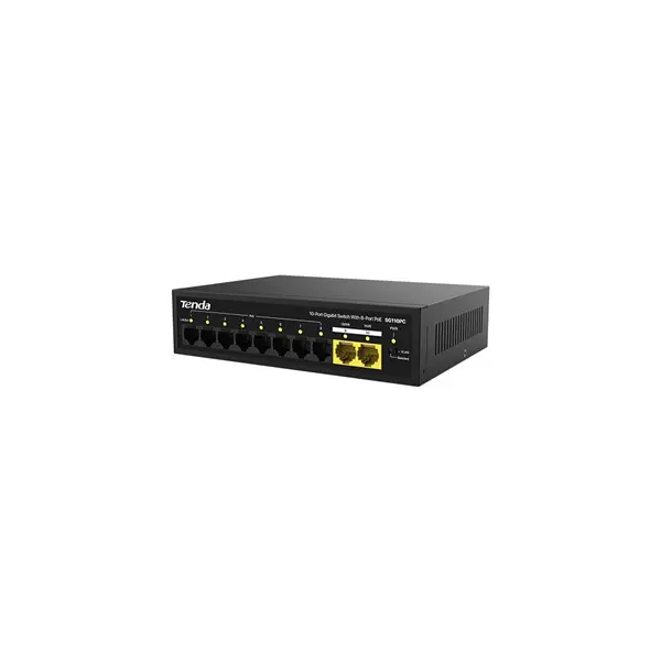 Tenda Sg110pc 10 Port 10/100/1000 8 Port Poe 2 Port Uplınk 100W Yonetılemez Desktop Swıtch