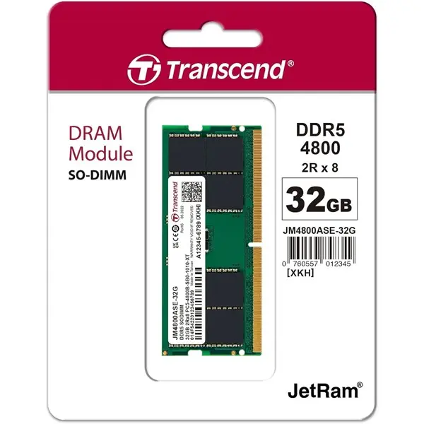 Transcend 32Gb 4800Mhz Ddr5 1.1V Jm4800ase-32G Notebook Ram