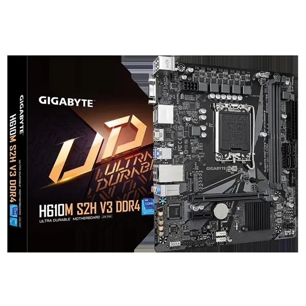 Gıgabyte H610m-S2h-V3-Ddr4 1700P Ddr4 Ses Glan Dp/Hdmı/Vga Sata3 Usb3.2 Matx
