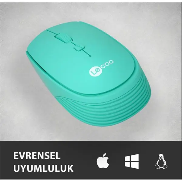 LECOO WS202-CN USB KABLOSUZ TURKUAZ SESSİZ MOUSE