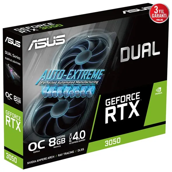 ASUS RTX3050 8GB GDDR6 128BIT DUAL DP/HDMI/DVI (DUAL-RTX3050-O8G-V2)