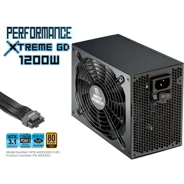 Hıgh Power Xtreme Gold Atx 3.1 1000W 80+ Gold Atx Guc Kaynagı (Hp2-A1000gd-F14c)