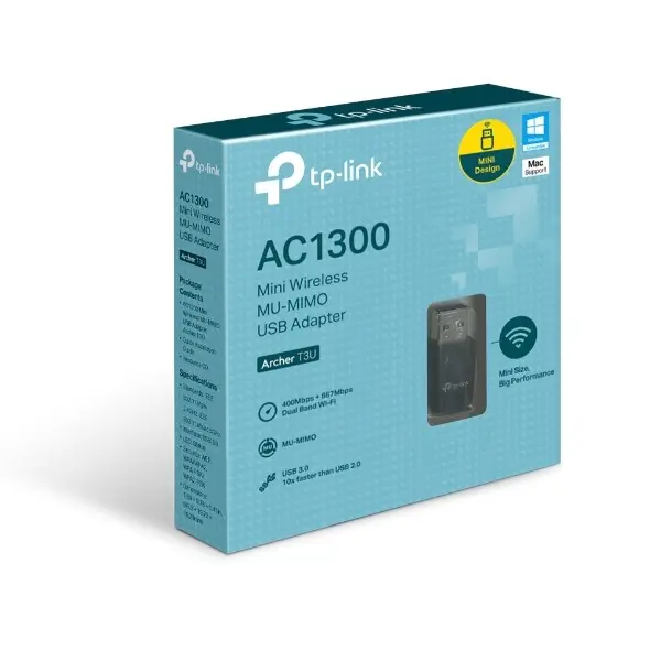 TP-LINK ARCHER T3U AC1300 1300MBPS DUAL BAND USB WIRELESS ADAPTÖR