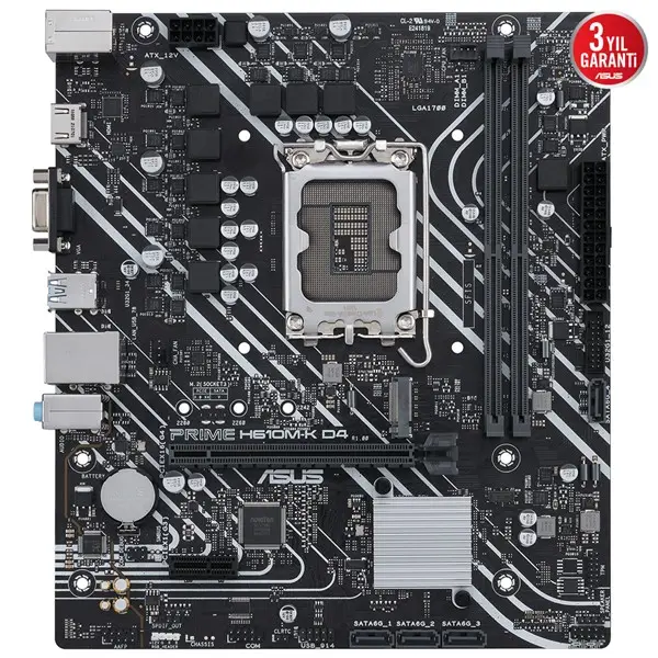 Asus Prıme H610m-K D4 2Xddr4 Vga/Hdmı 1Xm.2 1Xglan 1700P Anakart